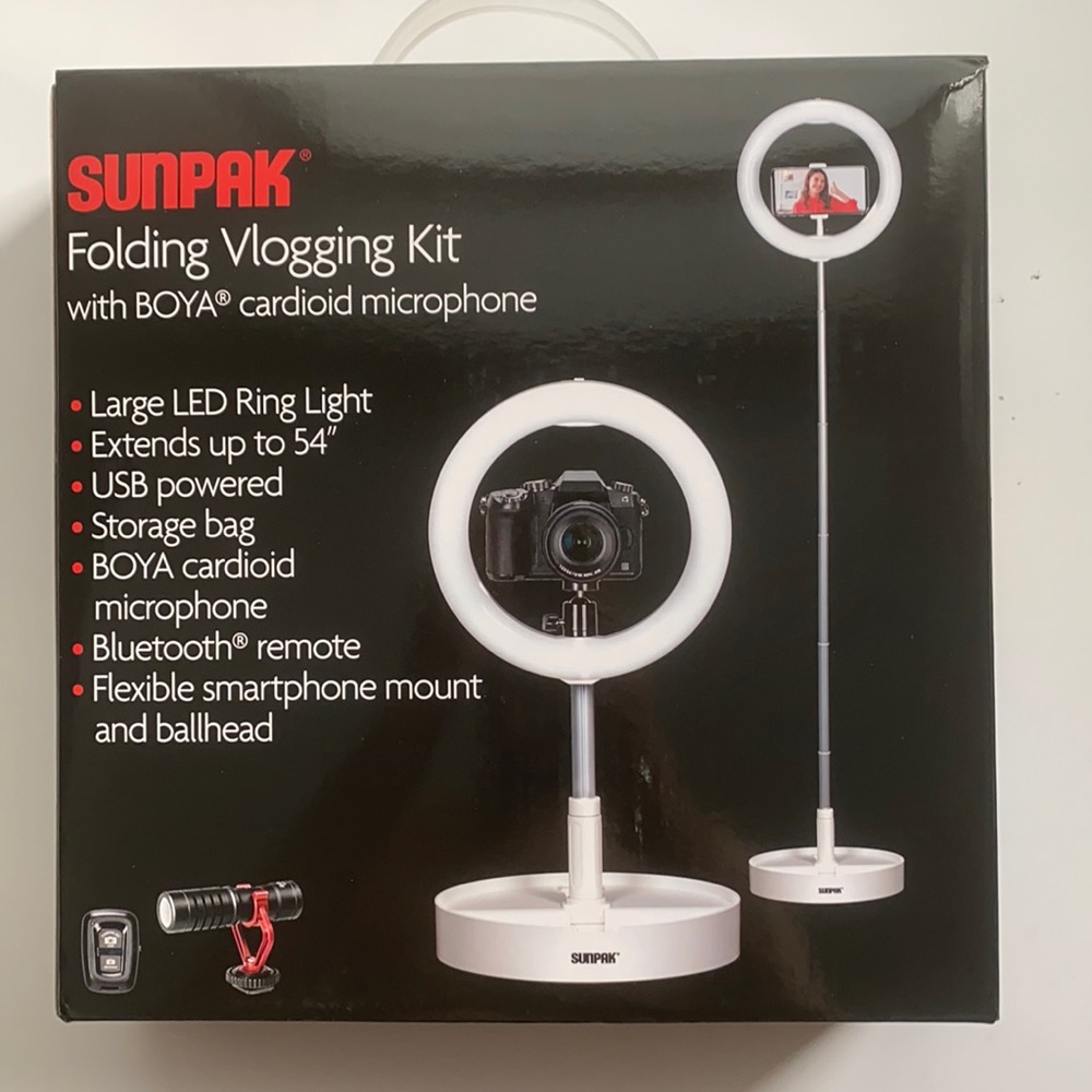 SunpakFoldingVloggingKitwithBoyaCardioid Micropho